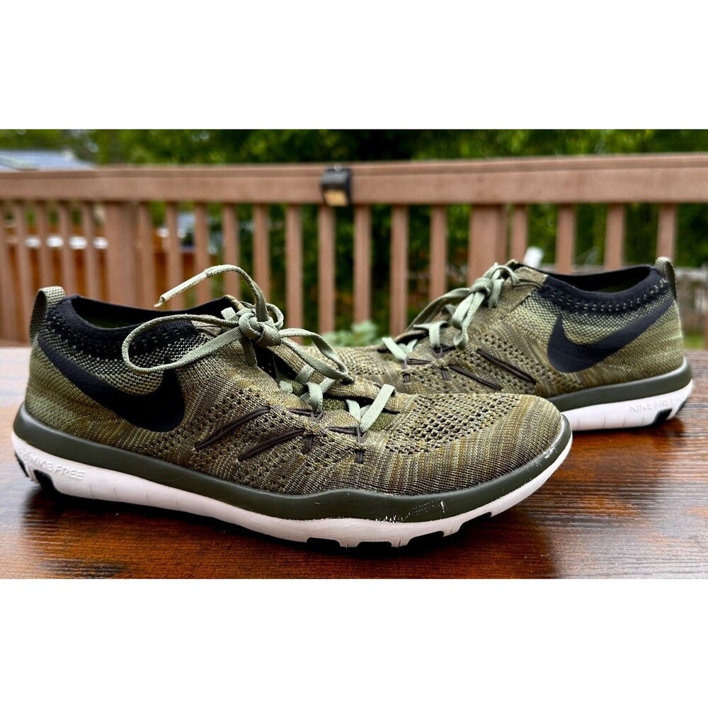 Nike Free Focus Flyknit Olive Green Running Shoes Womens US 7 844817-303
